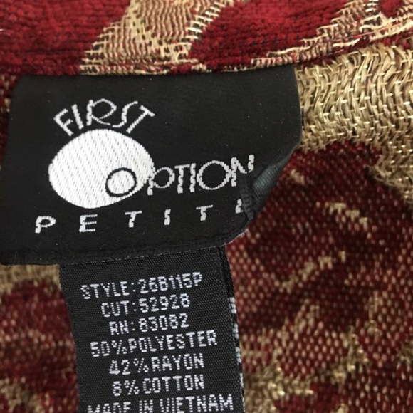 3/$30 Red & Gold Embroidered -  Fitted Blazer - Picture 5 of 5